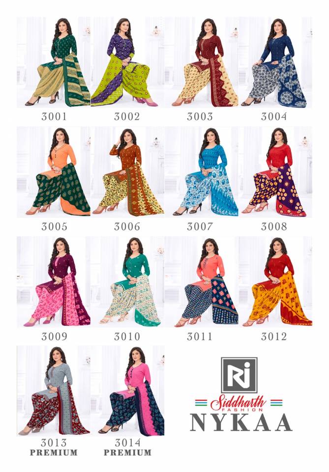 Siddharth Nykaa 3 Printed Cotton Casual Daily Wear Dress Material Collection